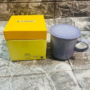 Le Creuset Purple Mug with Yellow Box